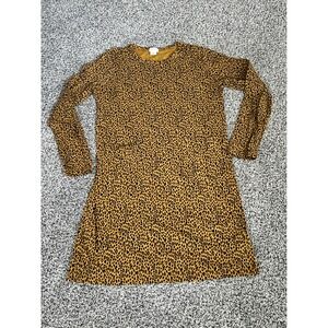Bb10 Crewcuts Leopard Print Long‎ Sleeve Casual Dress Kids Size 10